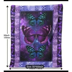 Purple Butterfly Throw Blanket